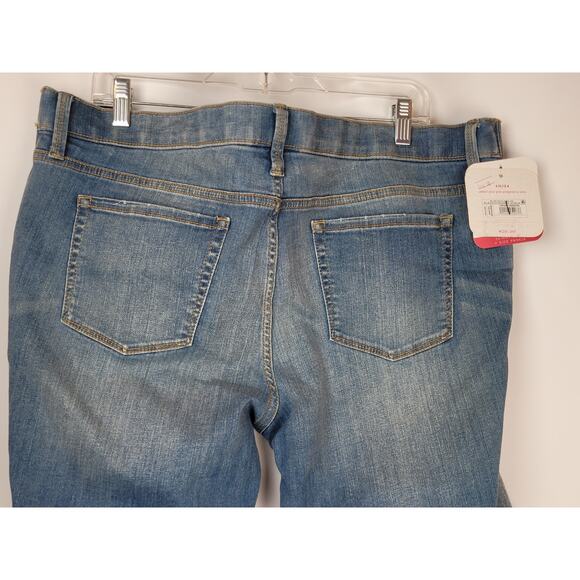 Isabel Maternity Skinny Crop Under Belly Medium Blue Side Panel Jeans Sz 18/34 - Picture 7 of 9
